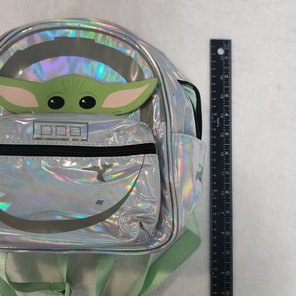 Star Wars Mandalorian Grogu Holographic Iridescent Mini Backpack Accessory Frog